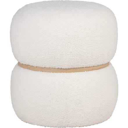House Collection Bouclé Poef Ø 38 cm Viktor Wit