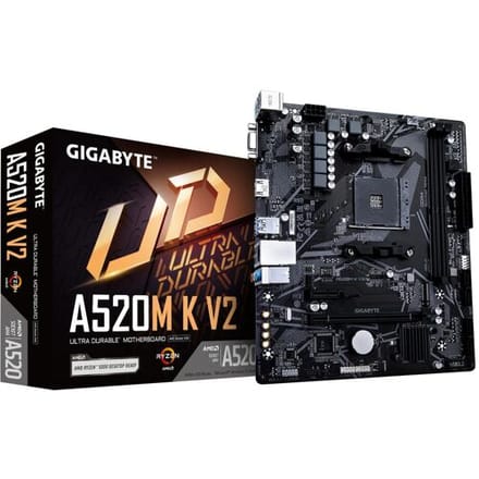 GIGABYTE A520M K V2 Moederbord - AMD A520 - AMD AM4 - DDR4 RAM - Micro-ATX