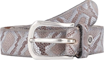 b.belt Riem Sabia Ledergürtel W80 Brown / Silver Metallic Bruine Veelkleurig