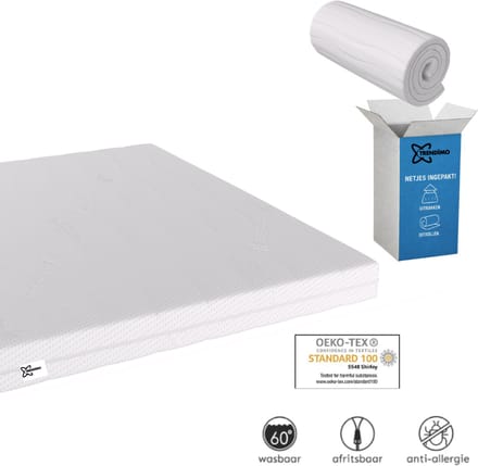 Topdekmatras 120x200 NASA Traagschuim Topper 6cm dik