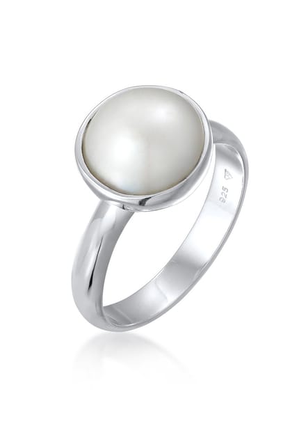 Nenalina - Ring - Dames Elegant Rond met Parel in 925 sterling zilver - Dames