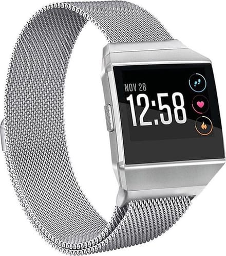 Shop4 - Geschikt voor Fitbit Ionic Bandje - Metaal Zilver