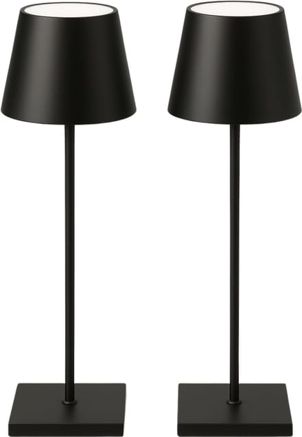 2 Stuks - Oplaadbare Tafellamp - Dimbaar - Aluminium - Bureaulamp - Waterdicht - 38CM - Zwart