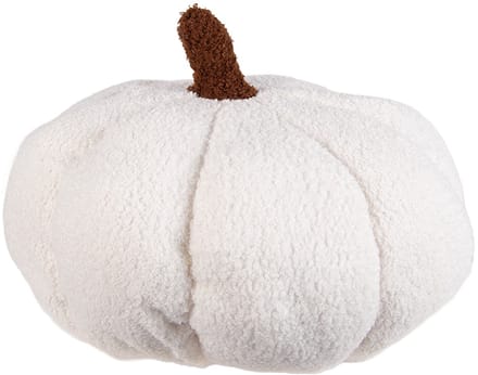 Clayre & Eef Decoratie Pompoen Ø 30x18 cm Wit Polyester Herfst decoratie