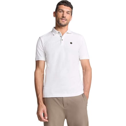 No Excess Polo pique garment dyed white