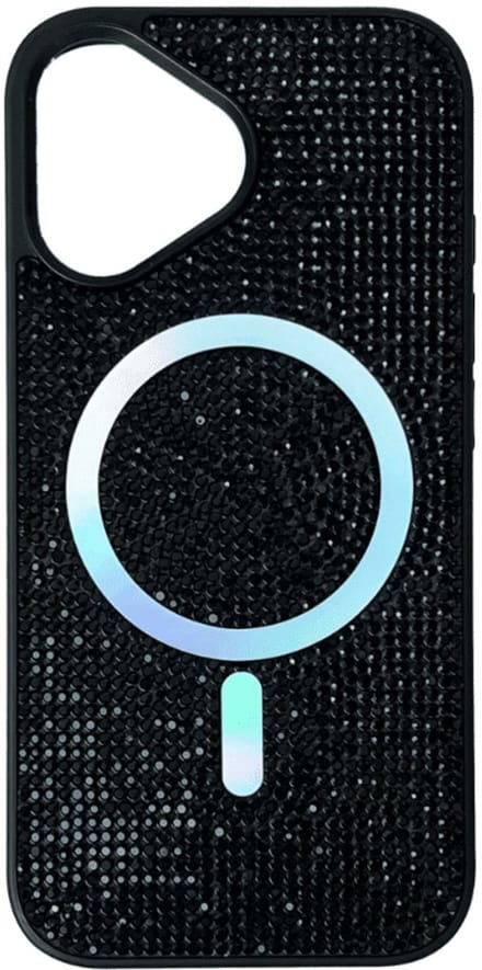 Cityhoesje - Backcover - iPhone 17 - Glitter - Magsafe - Zwart