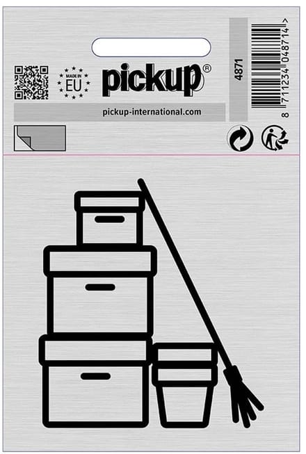 Pickup deurbordje alulook pictogram bezemkast 8 x 8 cm