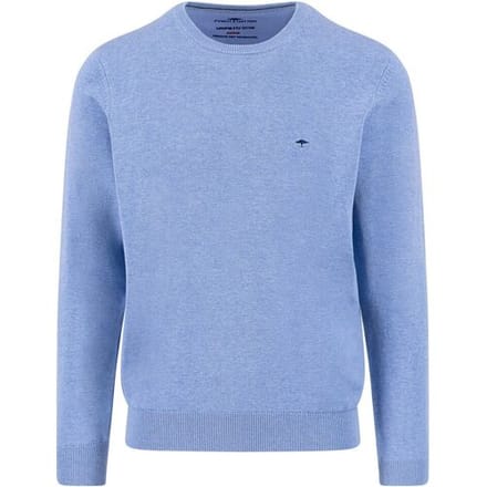 Fynch-Hatton Trui Ronde Hals Superfine Cotton Crystal Blue / male
