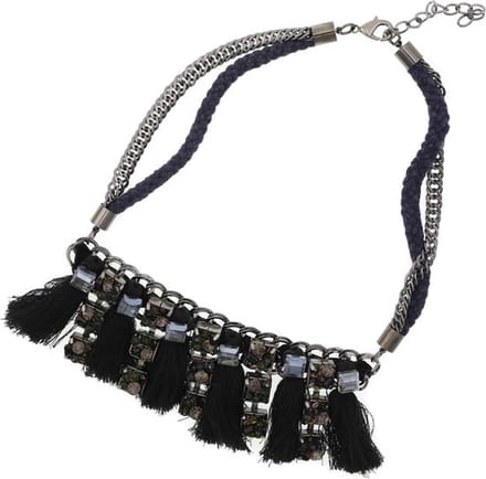 Behave Dames statement ketting blauw 50 cm