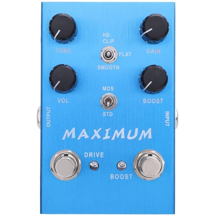 Overdrive Dubbel Kanaal Pedaal Drive Boost Knop Effect Pedaal voor Elektrische Gitaar Bas DC 9V Ingang blue