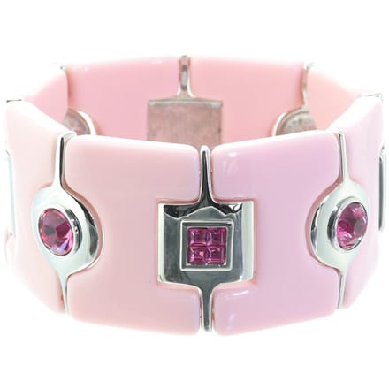 Behave – Armband dames elastisch – zachtroze retro glamour – 3,5 cm breed