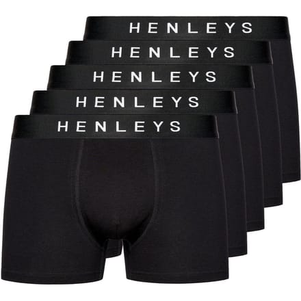 Henleys Heren Coalink Boxershorts (Set van 5) (Zwart)