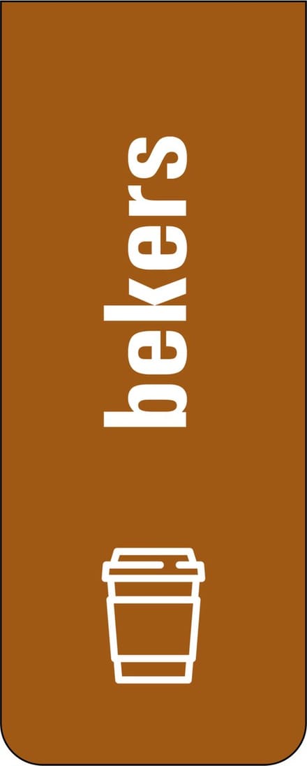 Bekers afval sticker - 160 x 65 mm