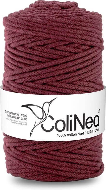 ColiNea - Touw - katoenen - koord - Katoenkoord - macramé - 5 mm x 100 m - bordeauxrood