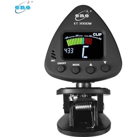 ENO ET 3000W Wind Instrument Tuner Ondersteunt Mic & Clip-on Tuning Modes voor Saxofoon Klarinet black