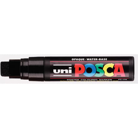 Paintmarker Uni POSCA PC17K extra breed rechthoek zwart