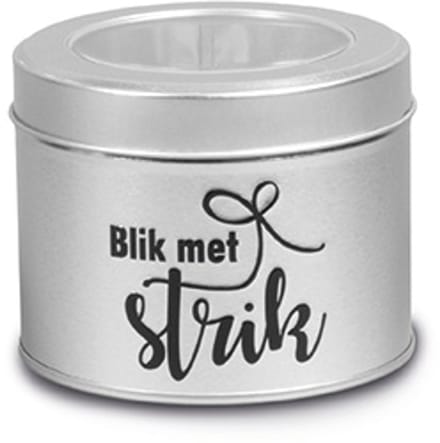 Blik met strik zilver - klein