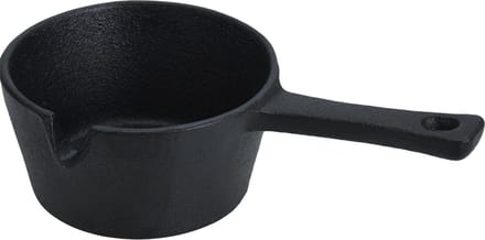 Gietijzeren mini saus/tapas/serveerpannetje met steel - D9,5 cm