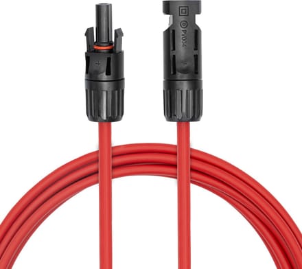 6 mm² - 2 meter - Rood - MC4 verlengkabel - Zonnepaneel kabel - Solar kabel - MC4 mannelijk naar MC4 vrouwelijk