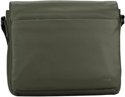 JOST Leren schoudertas met laptopvak Tromsoe Shoulder Bag Olive olijfgroen