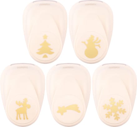 Vaessen Creative Pons Set - Figuurpons - Kerst - 5 st. - 1 tot 2,5 cm