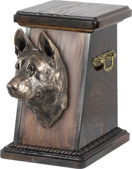 Elegante urn voor hondenas met beeld van Duitse Herder