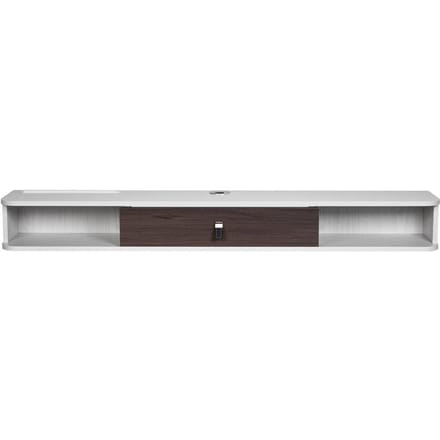 Zwevende TV-standaard 55 inch Entertainmentcentrum Stroom met Kabelgat Wit