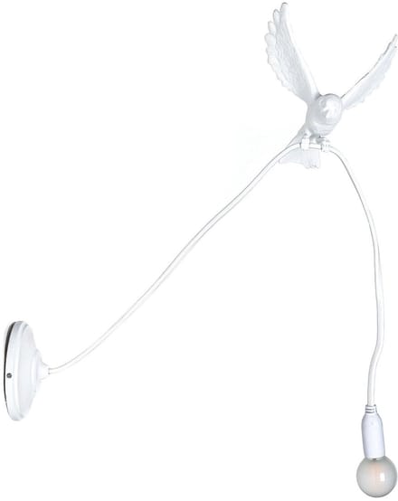 Seletti Sparrow Landing Wandlamp Verstelbaar Wit