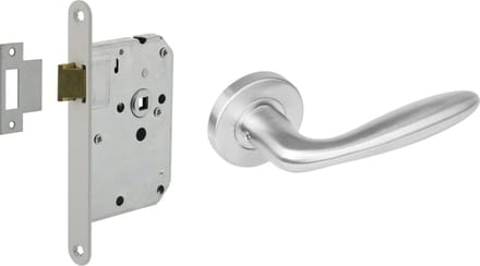 Intersteel Deurbeslag set loopslot wit met deurkruk Jupiter rvs