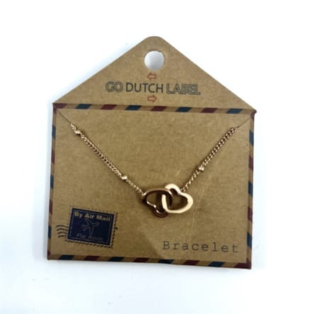 Go Dutch Label Armband (Sieraad) Dubbel hartje Rosé