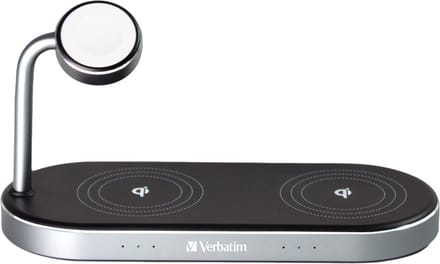 Verbatim WCS-03 3-in-1 Qi Mfi dual draadloze+Apple Watch oplader