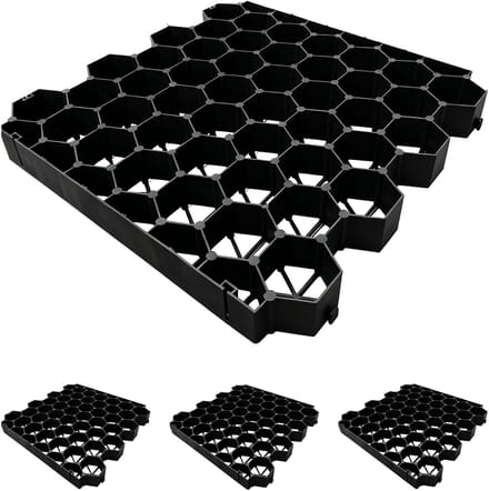 Grasroosters - set van 4 - 4x50x50 cm - zwart