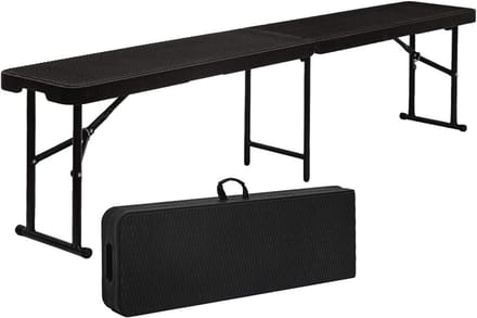 Weerbestendige Inklapbare Bierbank voor Tuin - Rotan Look - 184x30x43 cm