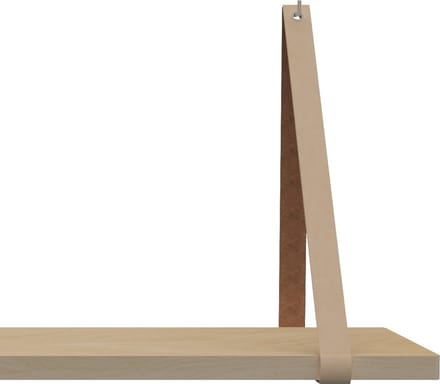 Leren Plankdragers - Handles and more® - 100% leer – NATUREL – set van 2 leren plank banden