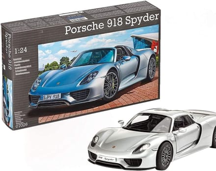 MMP® Modelbouw Auto - Modelbouw Auto Bouwpakket - Modelbouwpakket - Porsche 918 Spyder op Schaal - 20x3x3cm - Zilver