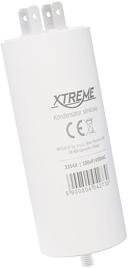 XTREME Motorcondensator 100µF 450V AC - Met Faston Aansluitingen - Start/Bedrijf