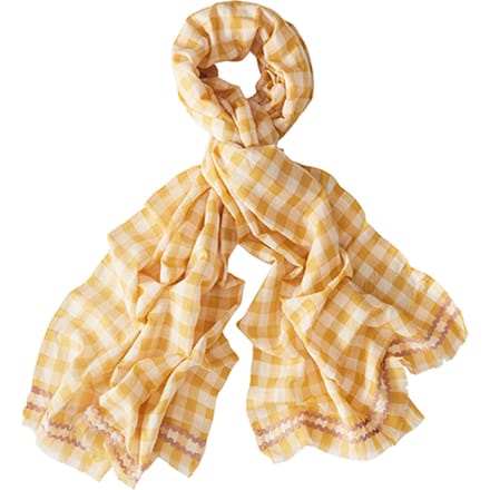 White Stuff Gingham Cotton Linen Scarf Yellow Mlt Taglia: OS | Sciarpe Outlet | Donna | Bianco