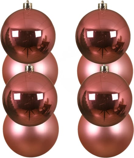 Decoris Kerstballen - 12x st - lippenstift roze - D10 cm - kunststof - kerstversiering