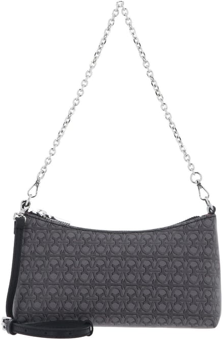 COCCINELLE Schoudertas Aura Coated Monogramm Mini Bag Multi Noir / Noir Grijs
