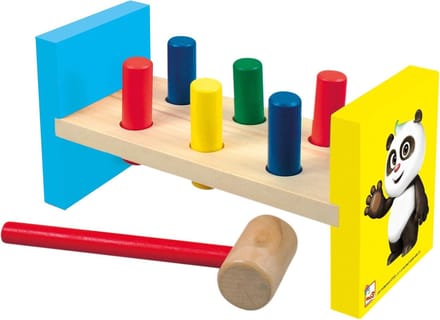 Bino Hamerbank Little Mole & Panda Junior 22 Cm Hout 9-delig