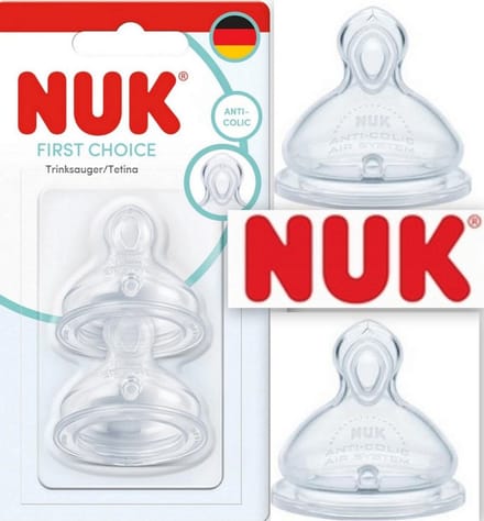 NUK | First Choice Siliconen | Anti-Colic | 2 Stuks | 6m+ | Flow Control |