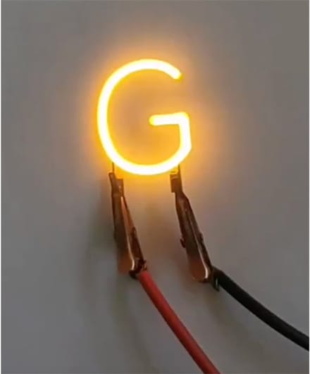 -G- COB LED 3V Filament Letter Geel 3 x 3 cm FPC 2200K 1W Warm-wit