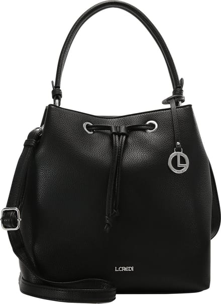 L.CREDI Schoudertas Ebony Hobo Black Zwart