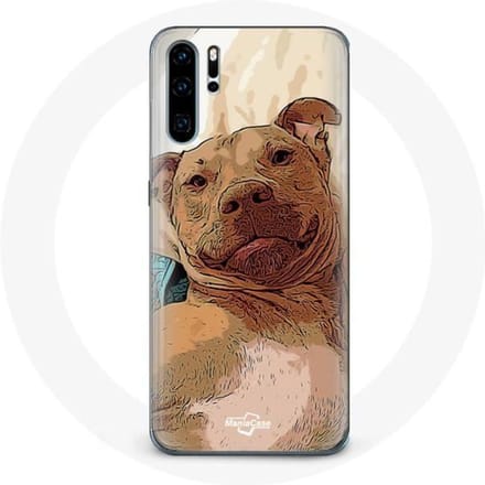 Coque pour Huawei P30 American Pit Bull Terrier Marron