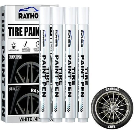 Witte bandenverf pen Waterdicht Oliebasis 4 Pakken