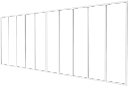 Vente-unique Werkplaatsraam in gepoedercoat aluminium - L210 x H130 cm (B x H) - Wit - BAYVIEW