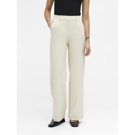 Object Objlisa Wide Pant Broeken Dames - Zand - Maat 42