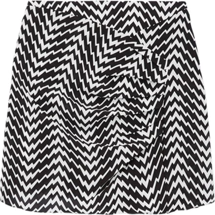 The Kooples Jupe Courte Print Zig Zag Black White Maat: 34 | Mini Rokken Outlet | Dames | Ecru