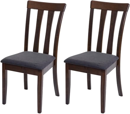Set van 2 eetkamerstoelen MCW-G46, keukenstoel, stof/textiel, massief hout ~ donker frame, donkergrijs