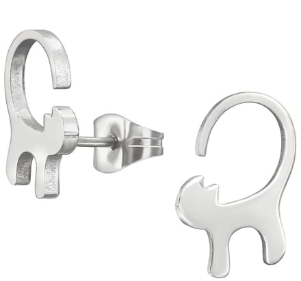 CS Joy - Kat poes oorbellen - Chirurgisch staal - 7 x 11 mm